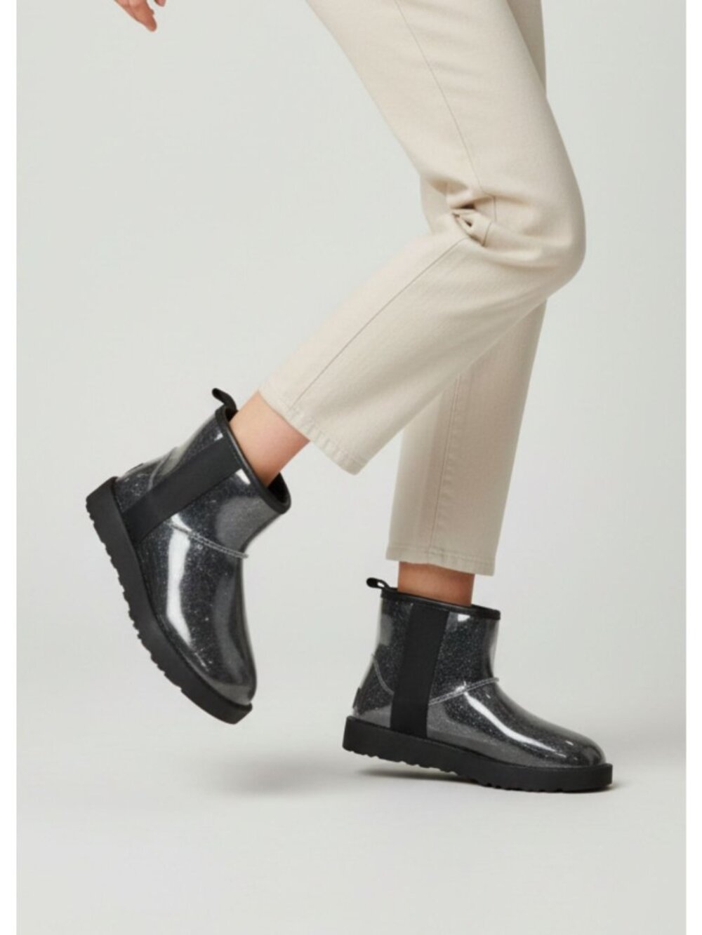 Clear Waterproof Ankle Rain Boots With Non-Slip Soles